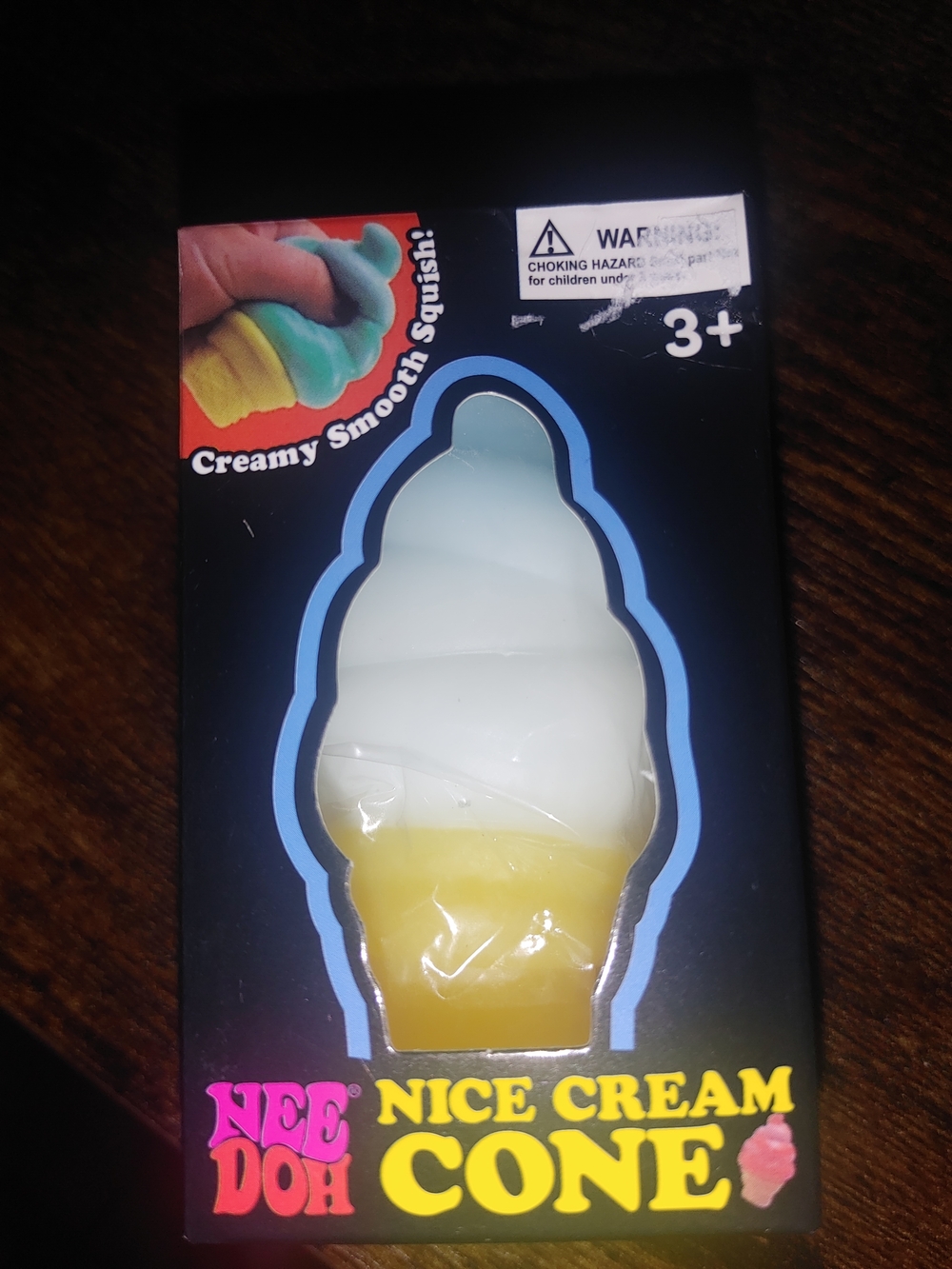 Nee Doh Nice Cream Cone Squishy - White & Yellow
